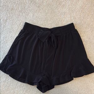 Express Black High Waist Shorts with Ruffle Hem